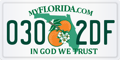 FL license plate 0302DF