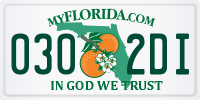 FL license plate 0302DI