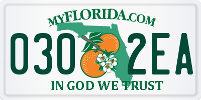 FL license plate 0302EA
