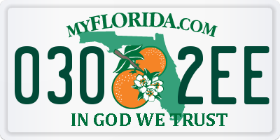 FL license plate 0302EE