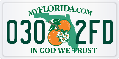 FL license plate 0302FD