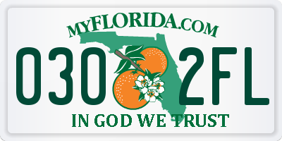 FL license plate 0302FL