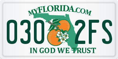 FL license plate 0302FS