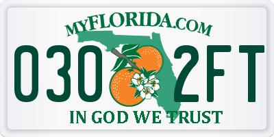 FL license plate 0302FT