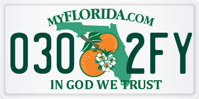 FL license plate 0302FY