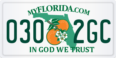 FL license plate 0302GC