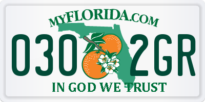 FL license plate 0302GR
