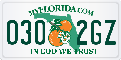 FL license plate 0302GZ