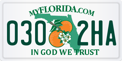 FL license plate 0302HA