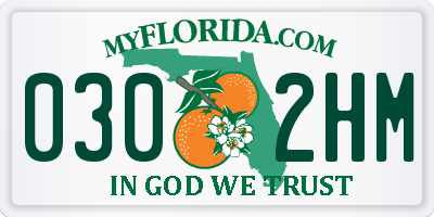FL license plate 0302HM