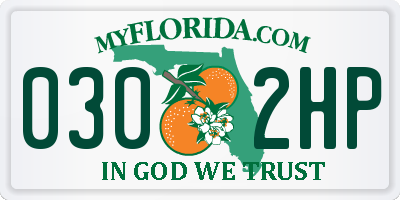 FL license plate 0302HP