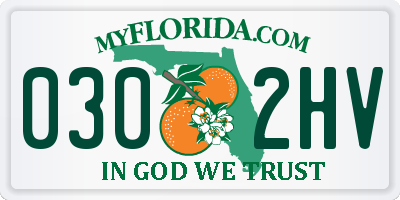 FL license plate 0302HV