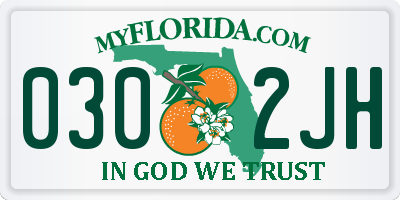 FL license plate 0302JH