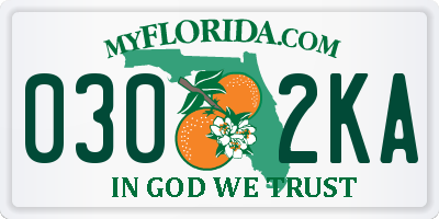 FL license plate 0302KA