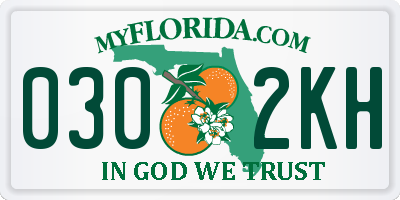 FL license plate 0302KH