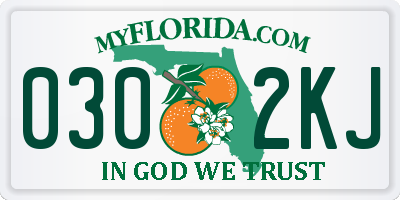 FL license plate 0302KJ
