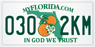 FL license plate 0302KM