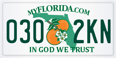 FL license plate 0302KN