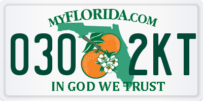 FL license plate 0302KT