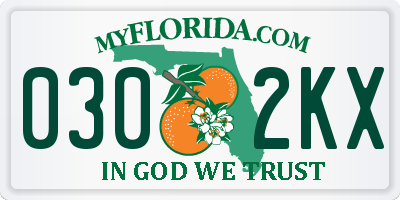 FL license plate 0302KX