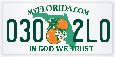 FL license plate 0302LO