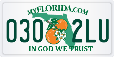 FL license plate 0302LU