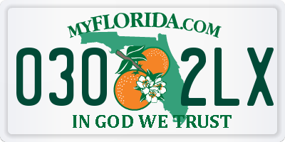FL license plate 0302LX