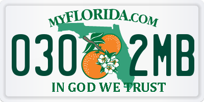 FL license plate 0302MB