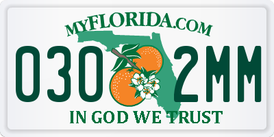 FL license plate 0302MM