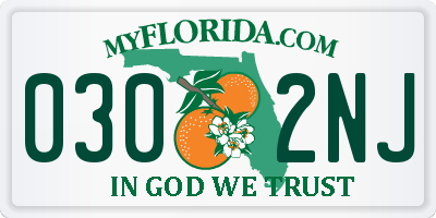 FL license plate 0302NJ
