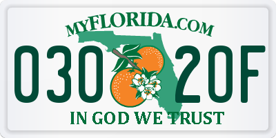 FL license plate 0302OF