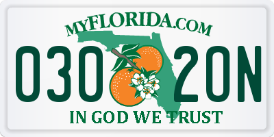 FL license plate 0302ON