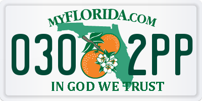 FL license plate 0302PP