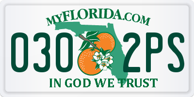 FL license plate 0302PS