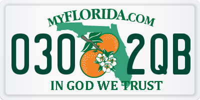 FL license plate 0302QB