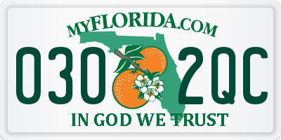 FL license plate 0302QC