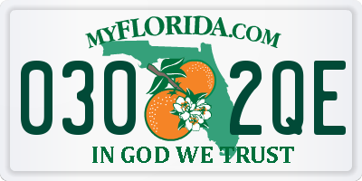 FL license plate 0302QE