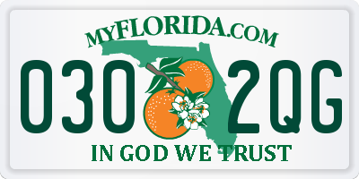 FL license plate 0302QG