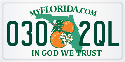 FL license plate 0302QL