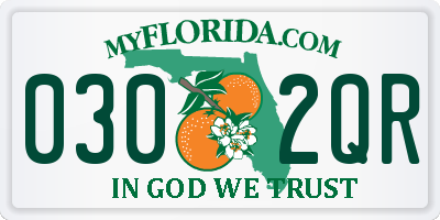 FL license plate 0302QR