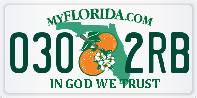 FL license plate 0302RB