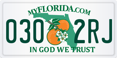 FL license plate 0302RJ