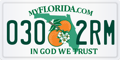 FL license plate 0302RM