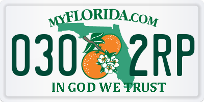 FL license plate 0302RP
