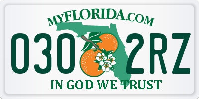 FL license plate 0302RZ