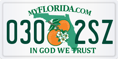 FL license plate 0302SZ