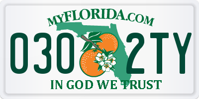 FL license plate 0302TY