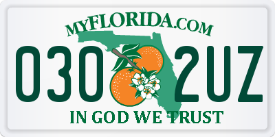 FL license plate 0302UZ