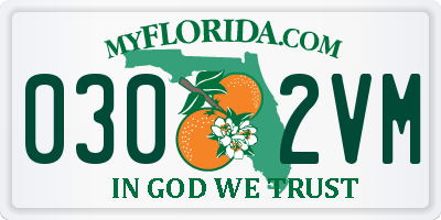 FL license plate 0302VM