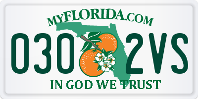FL license plate 0302VS